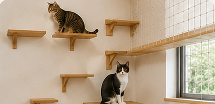 キャットウォークと脱走対策の施工イメージ